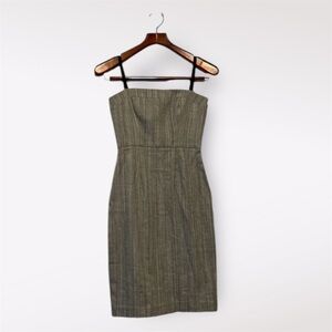 Black Halo Herringbone Academia Fitted Dress